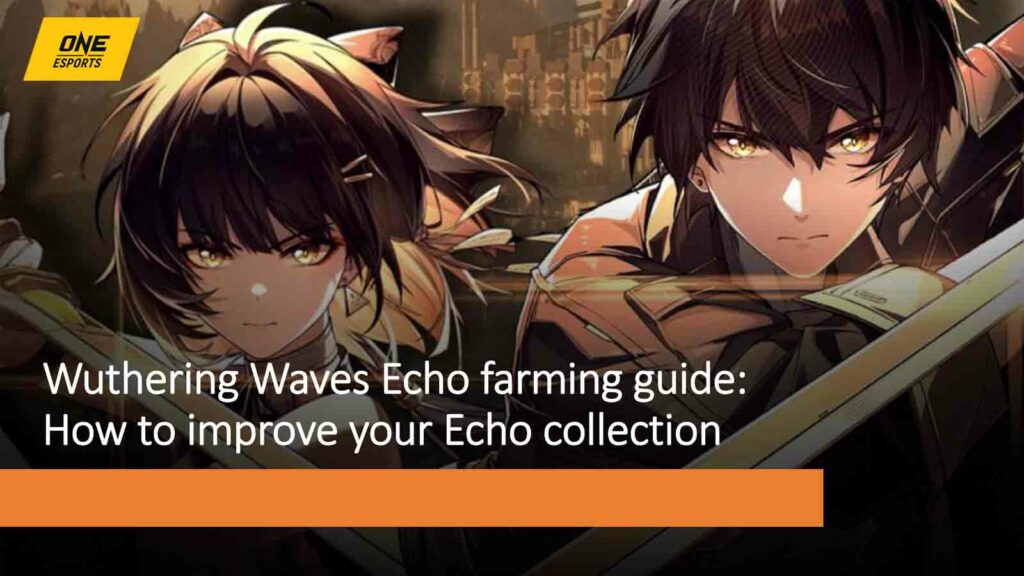 Male and female rovers holding swords in Wuthering Waves in ONE Esports featured image for article "Wuthering Waves Echo farming guide: How to improve your Echo collection"